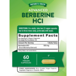 NATURE’S TRUTH, Berberine HCl 500mg, 60 Capsules, 30 Servings