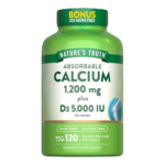 Nature's Truth, Calcium 1200 mg with Vitamin D3 5000 IU, 120 Softgel, 60 Servings
