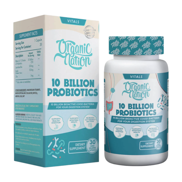 Organic Nation, 10 Billion Probiotics, 30 Capsules, 30 Servings