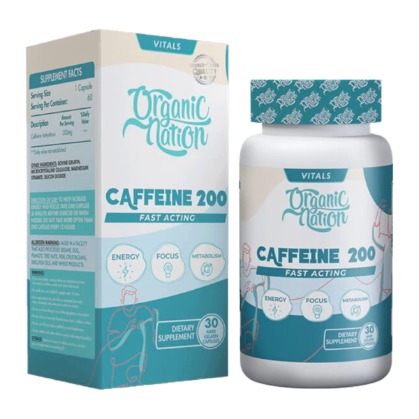 Organic Nation, Caffeine 200 Fast Acting, 30 Capsules