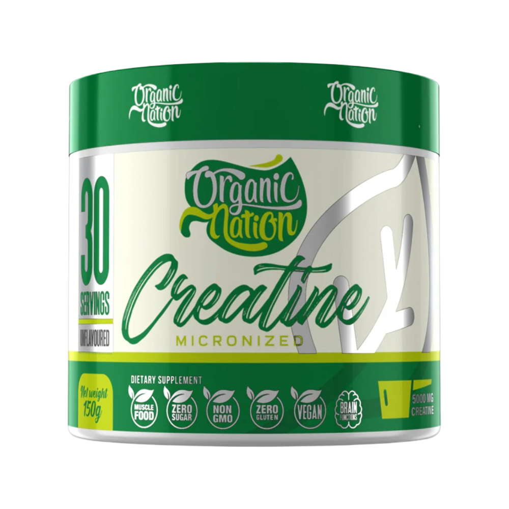 Organic-Nation-Creatine-Mononydrate-150g-30-Servings Organic Nation, Creatine Mononydrate, 150g, 30 Servings