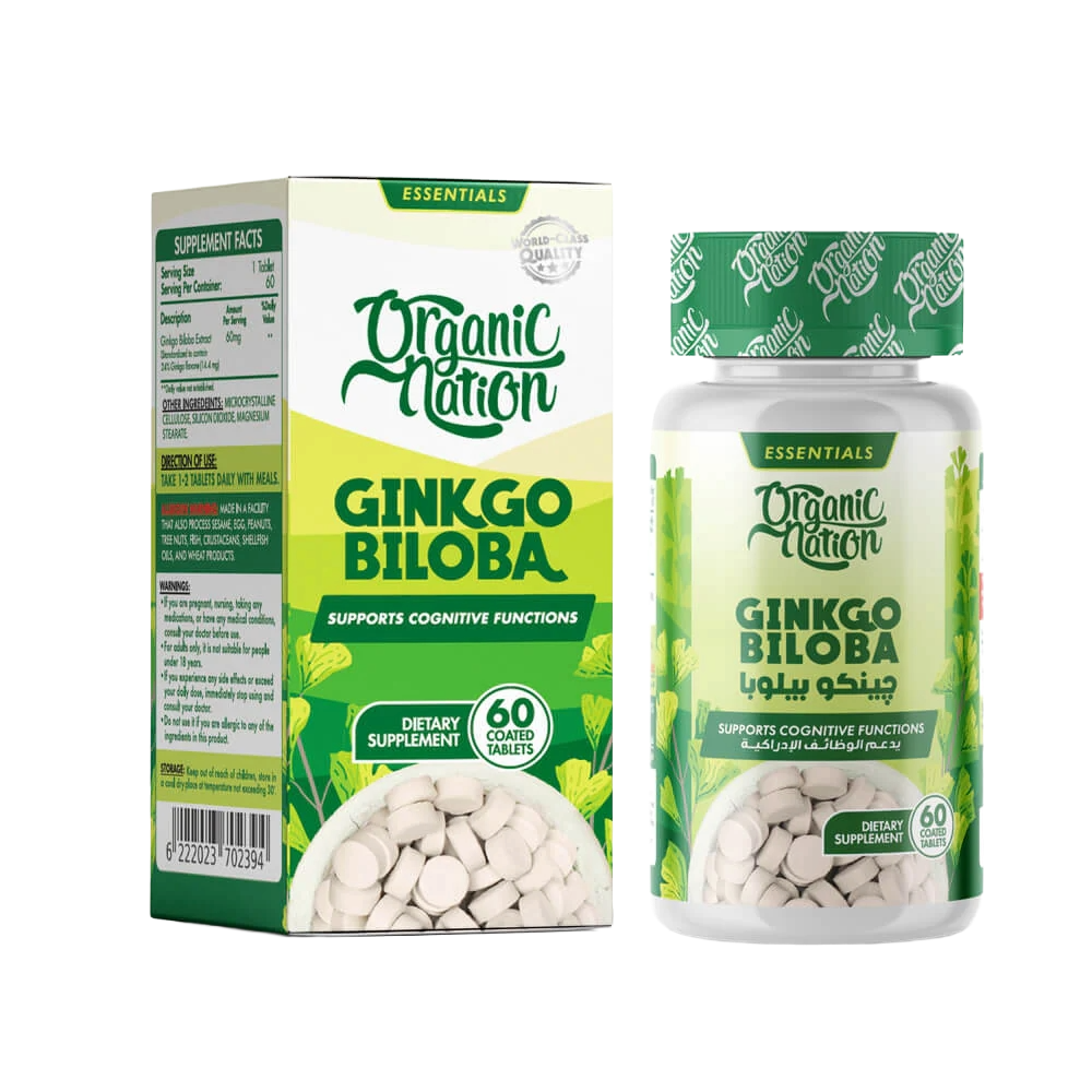 Organic-Nation-Ginkgo-Biloba-60MG-60-Tablets-60-Servings Organic Nation, Ginkgo Biloba, 60MG, 60 Tablets, 60 Servings