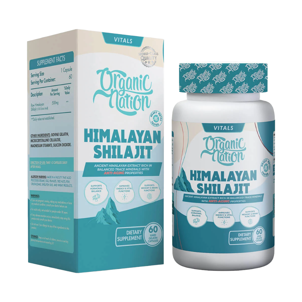 Organic-Nation-Himalayan-Shilajit-60-Capsules-60-Servings Organic Nation, Himalayan Shilajit, 60 Capsules, 60 Servings