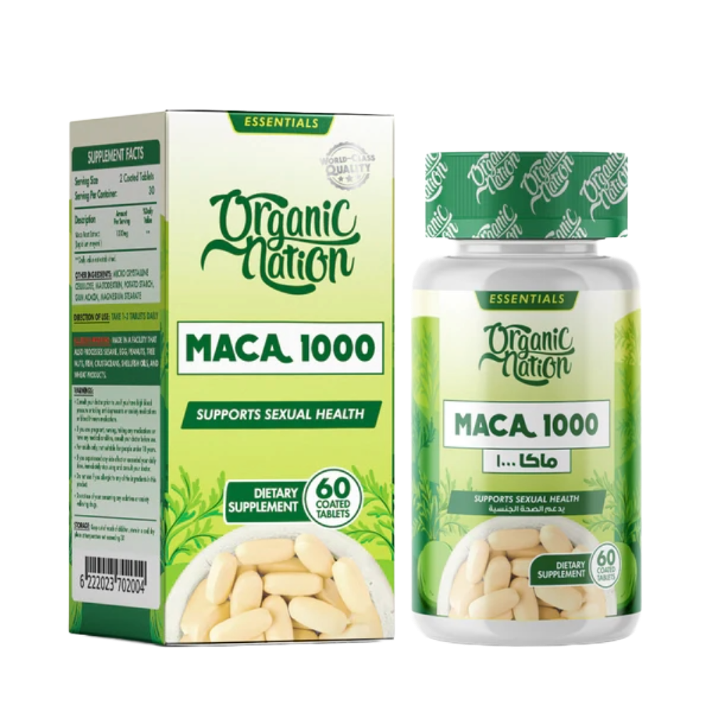 Organic-Nation-Maca-1000mg-60-Coated-Tablets-30-Servings Organic Nation, Maca, 1000mg, 60 Coated Tablets, 30 Servings
