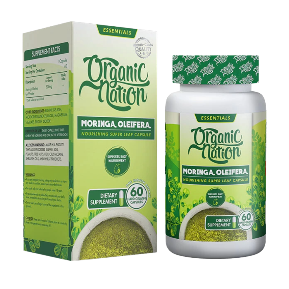 Organic-Nation-Moringa-Oleifera-60-Capsules-60-Servings Organic Nation, Moringa Oleifera, 60 Capsules, 60 Servings