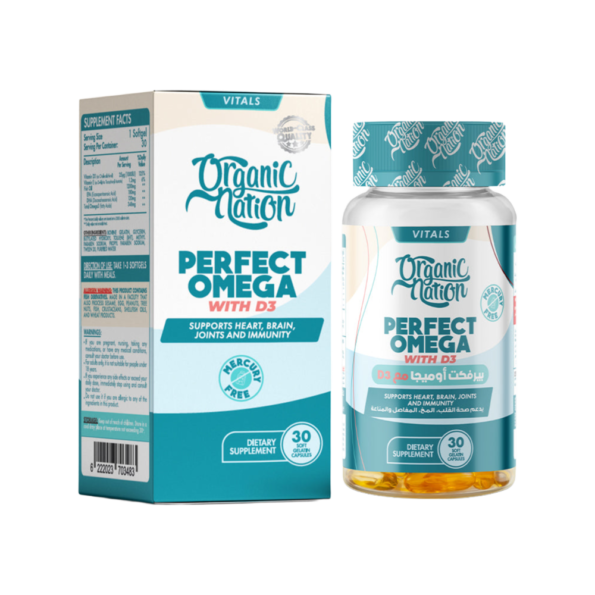 Organic Nation, Perfect Omega-3 With D3, 30 softgel, 30 Servings