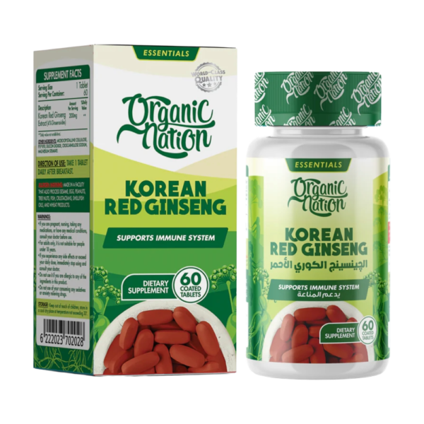 Organic Nation, Red korean ginseng, 60 Tablets, 60 Servings