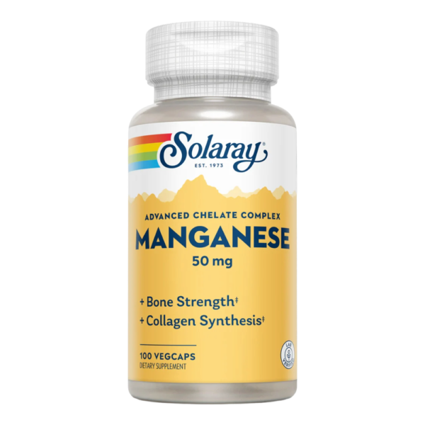 Solaray, Chelated Manganese, 50mg, 100 Capsules, 100 Servings