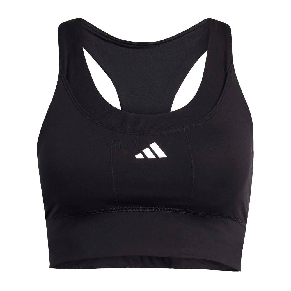 JI5973-1-APPAREL-Photography-Front-Center-View-white حمالة صدر رياضية أديداس ران بوكيت بدعم متوسط - الصورة 1