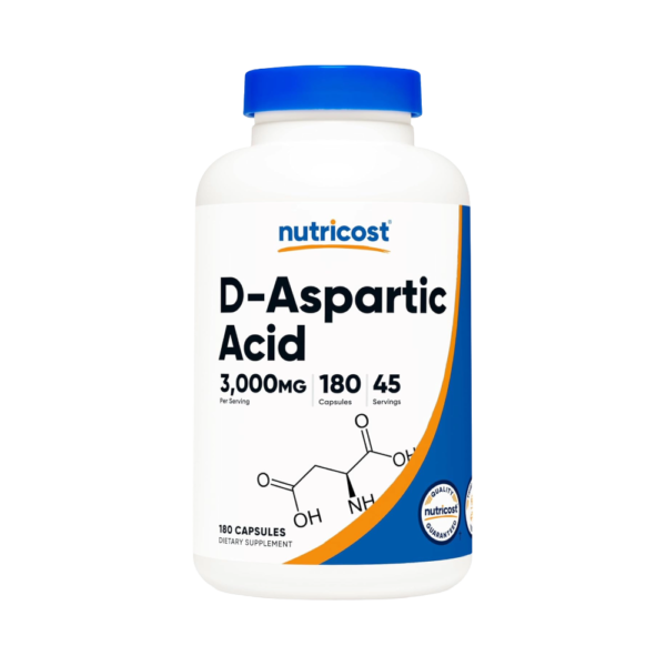 Nutricost, D-Aspartic Acid (DAA), 180 Capsules, 45 Servings