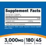 Nutricost, D-Aspartic Acid (DAA), 180 Capsules, 45 Servings