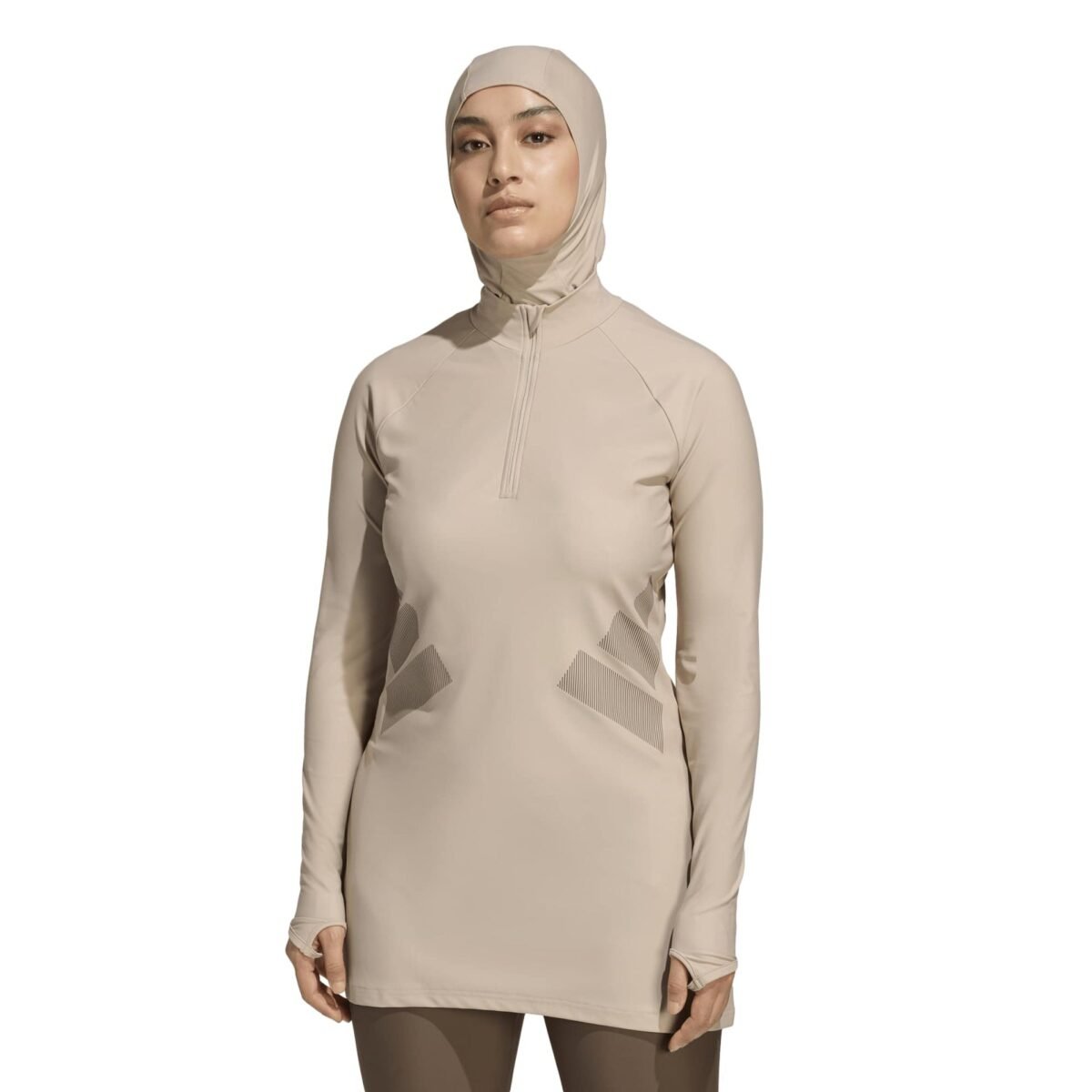 ⁦بلوزة السباحة بأكمام طويلة وشعار كبير من أديداس⁩ - الصورة ⁦6⁩