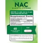 NATURE’S TRUTH, NAC, N-Acetyl Cysteine, 1200mg, 60 Quick Release, 30 Servings
