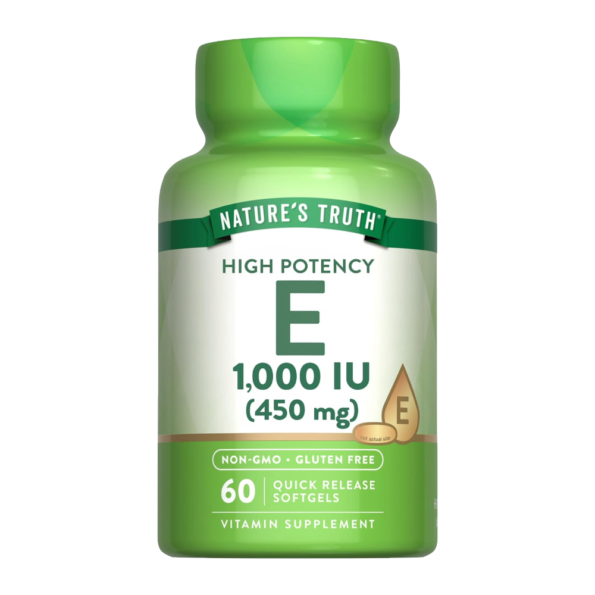 Nature's Truth, High Potency Vitamin E, 450 mg (1,000 IU), 60 Quick Release Softgels, 60 Servings