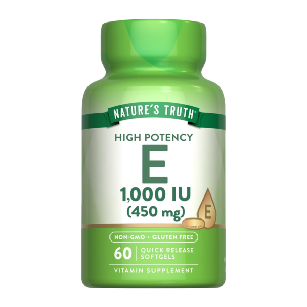 Nature's Truth, High Potency Vitamin E, 450 mg (1,000 IU), 60 Quick Release Softgels, 60 Servings