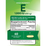 Nature's Truth, High Potency Vitamin E, 450 mg (1,000 IU), 60 Quick Release Softgels, 60 Servings