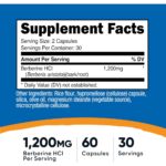 Nutricost, Berberine as Berberine HCI, 1200mg, 60 Capsules, 30 Servings